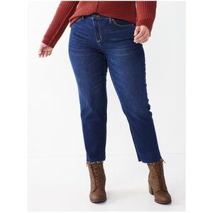 NWT Sonoma High-Waisted Straight-Leg Crop Jeans Blue Size 6